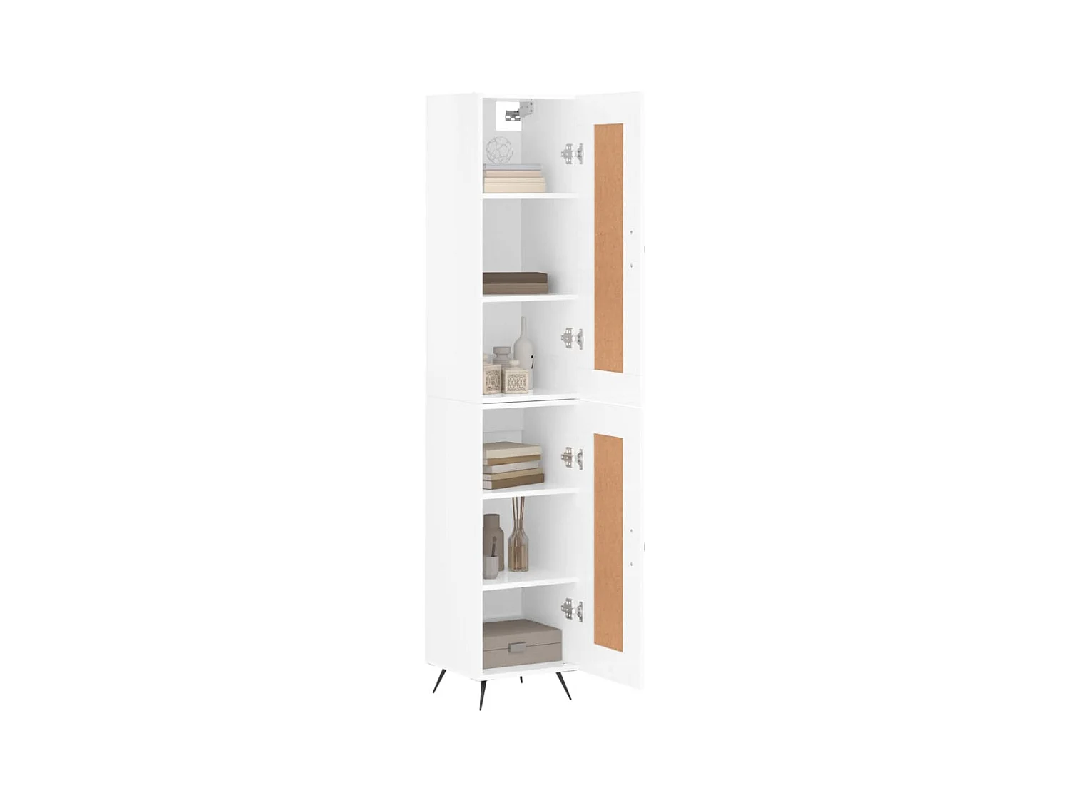 Credenza alta Bianco lucido 34,5x34x180 cm Legno composito
