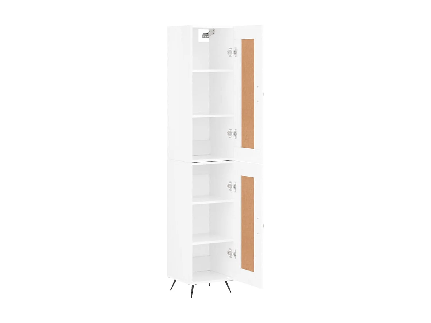 Buffet haut Blanc brillant 34,5x34x180 cm Bois d'ingénierie