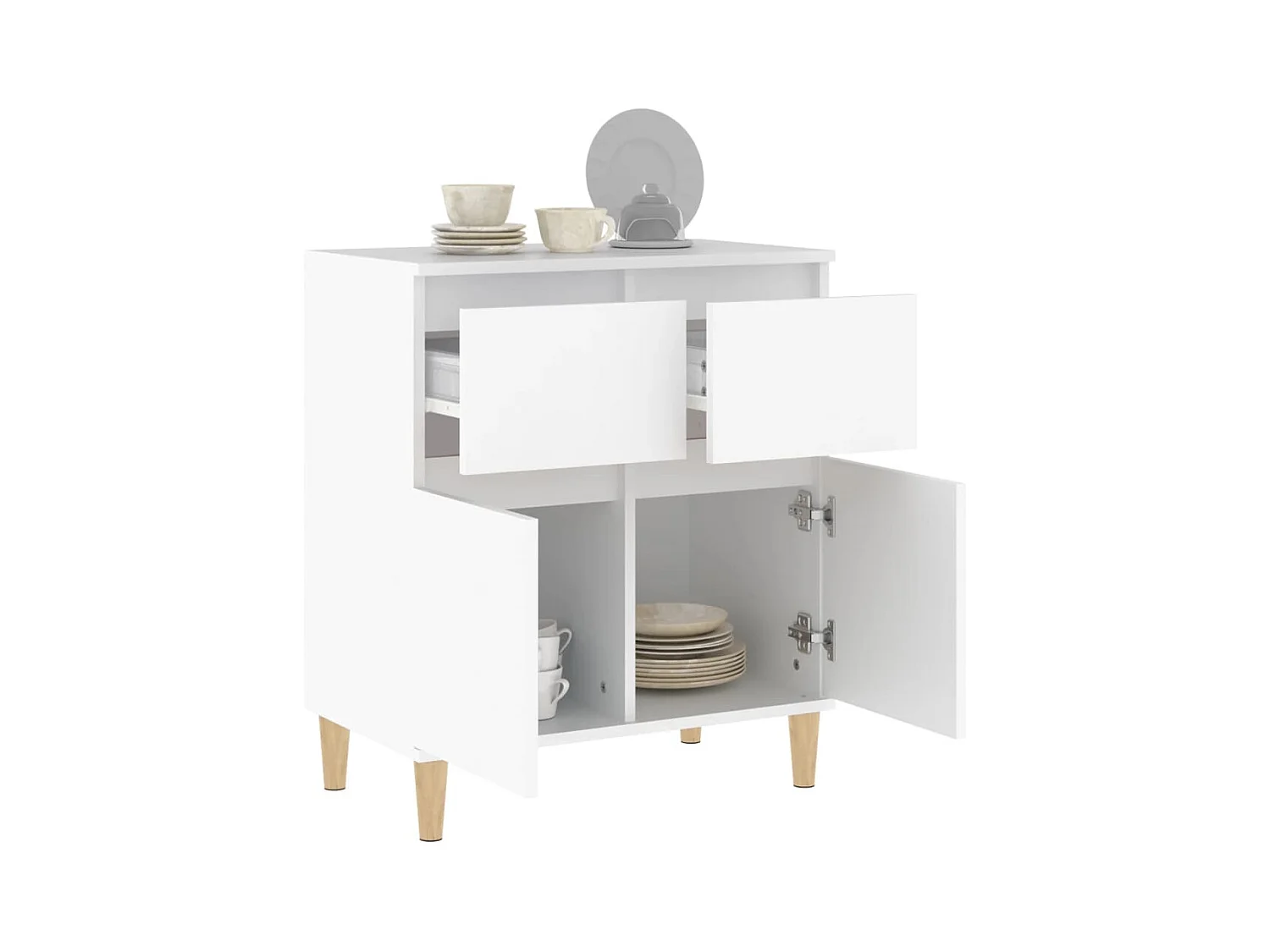 Aparador Blanco 60x35x70 cm Madera de Ingeniería