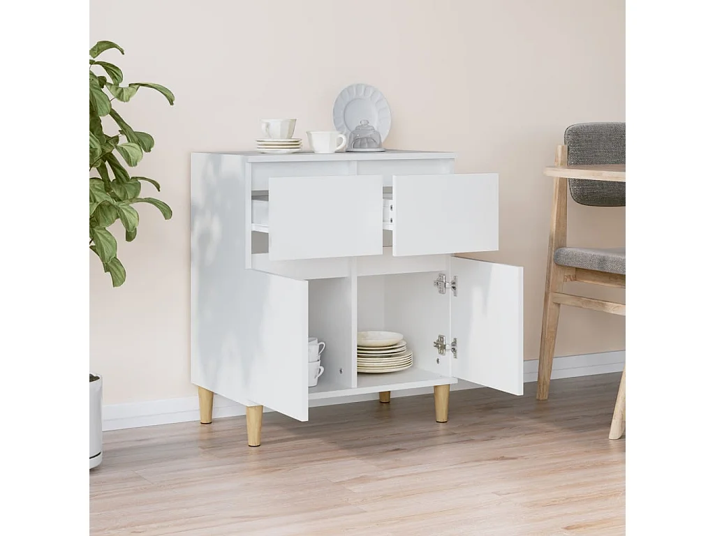 Buffet Blanc 60x35x70 cm Bois d'ingénierie