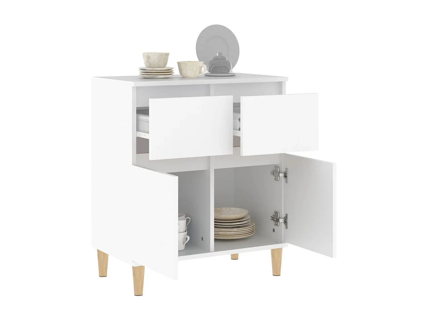 Buffet Blanc 60x35x70 cm Bois d'ingénierie