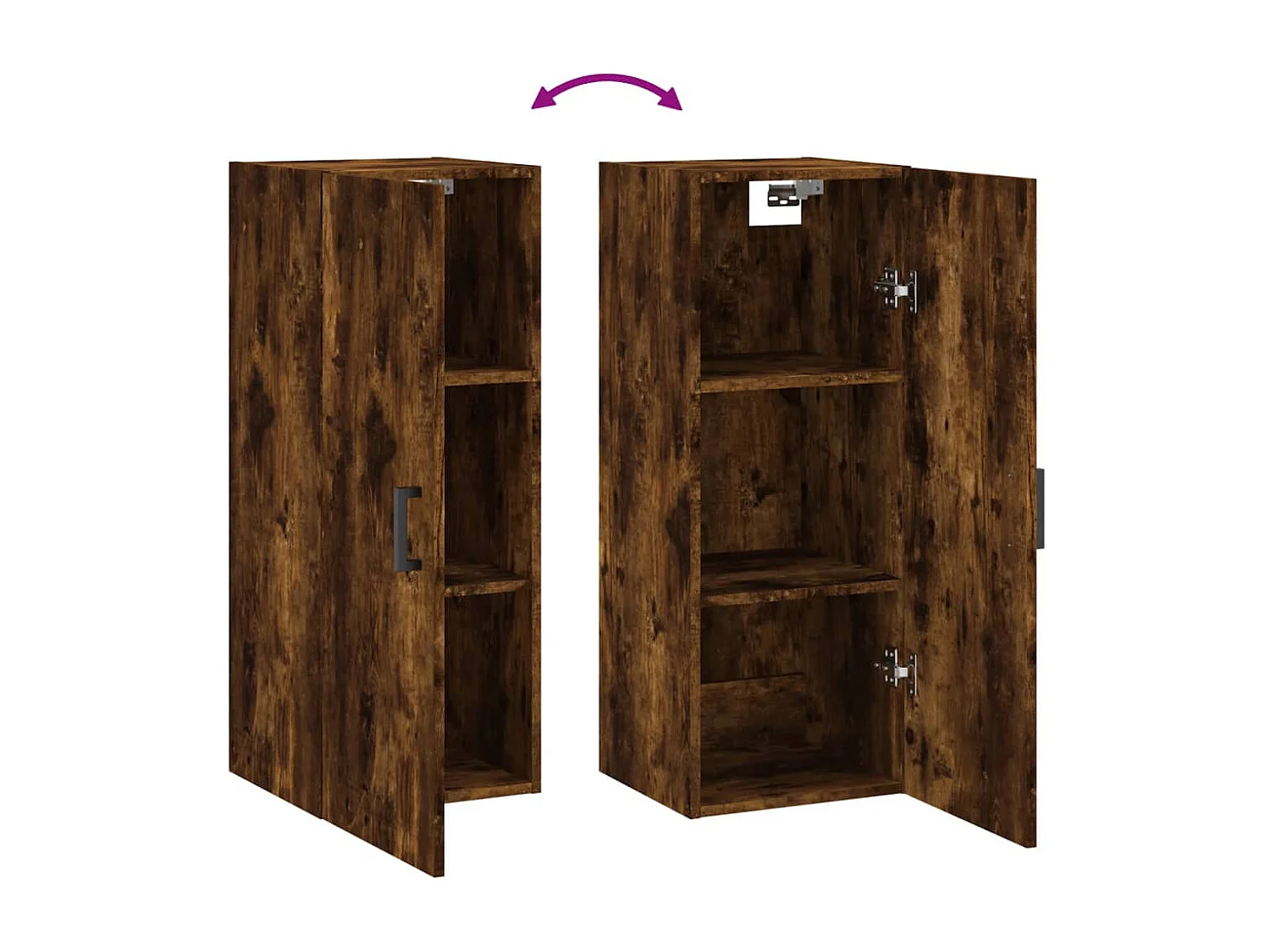 Gerookte eikenhouten wandkast 34,5x34x90 cm