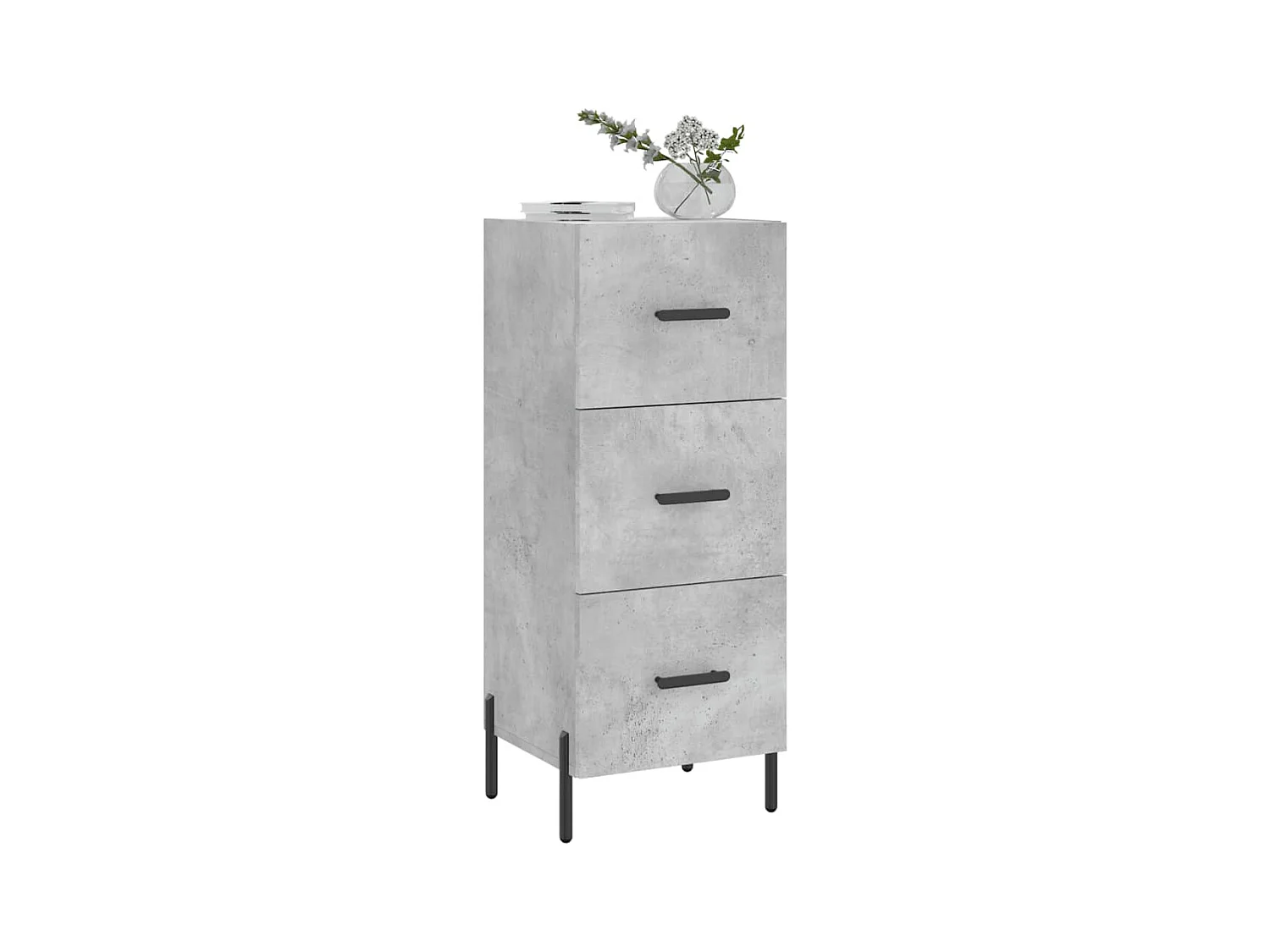 Betongraues Sideboard 34,5 x 34 x 90 cm Holzwerkstoff