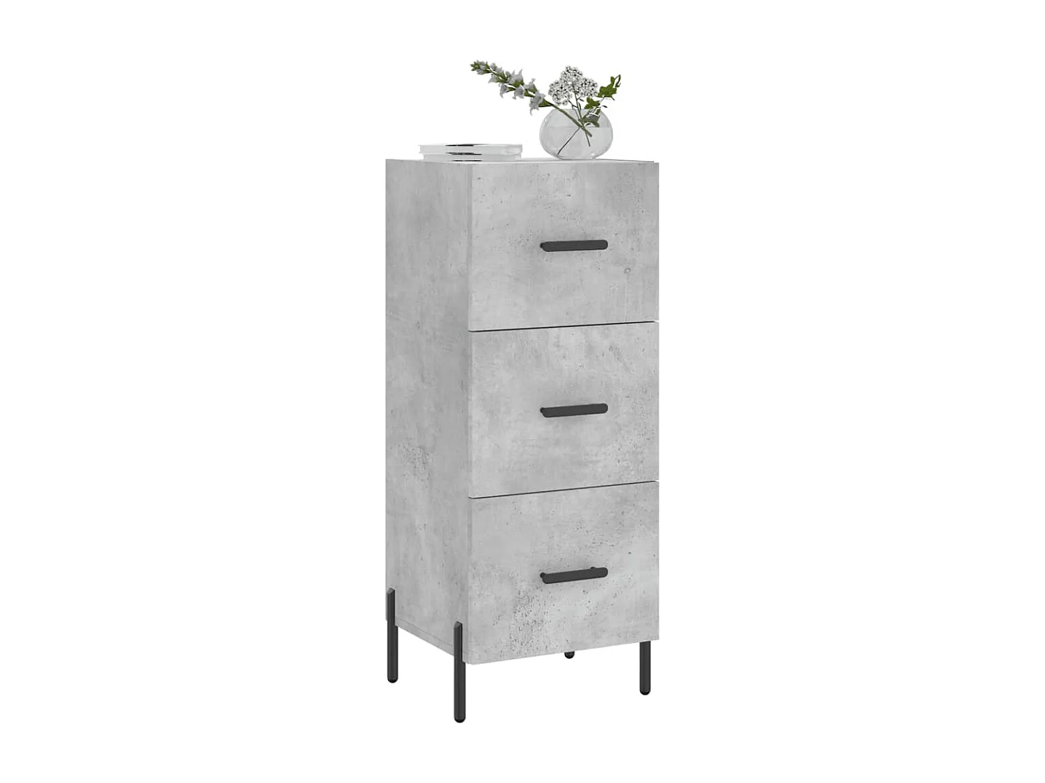 Buffet Gris béton 34,5x34x90 cm Bois d'ingénierie