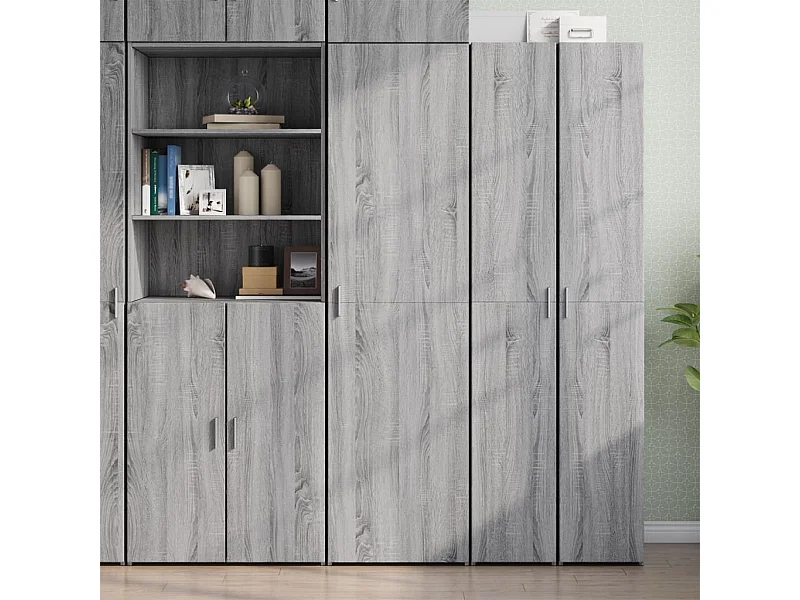 Buffet haut sonoma gris 50x42,5x185 cm bois d'ingénierie