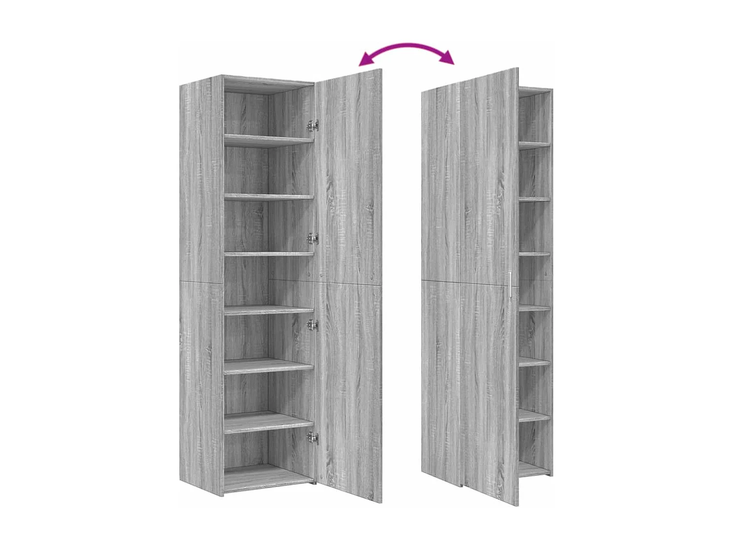Buffet haut sonoma gris 50x42,5x185 cm bois d'ingénierie