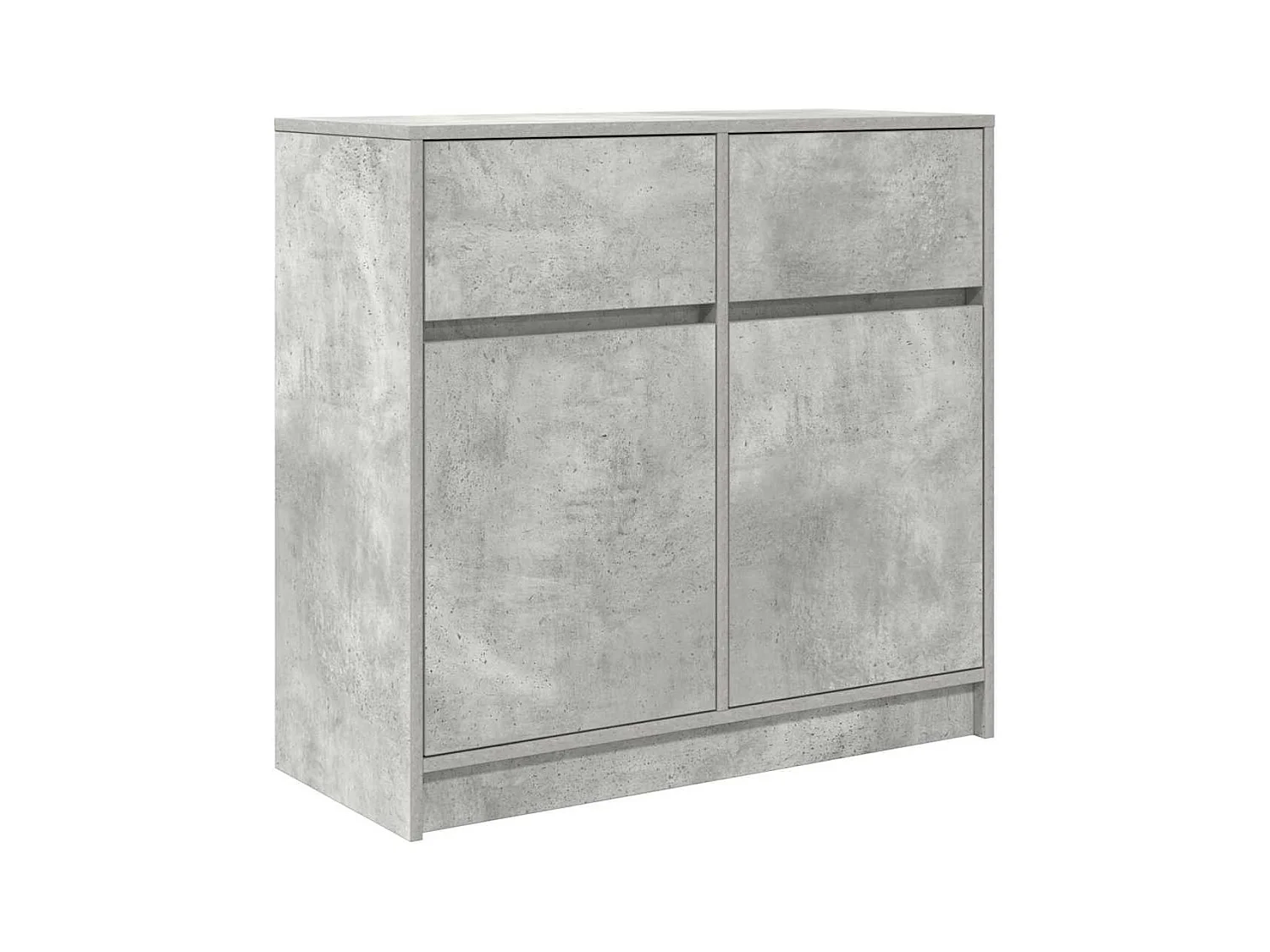 Buffet avec tiroir gris béton 80x34x76 cm bois d'ingénierie