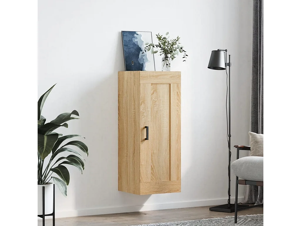 Mobiletto da parete in rovere Sonoma 34,5x34x90 cm in legno ingegnerizzato