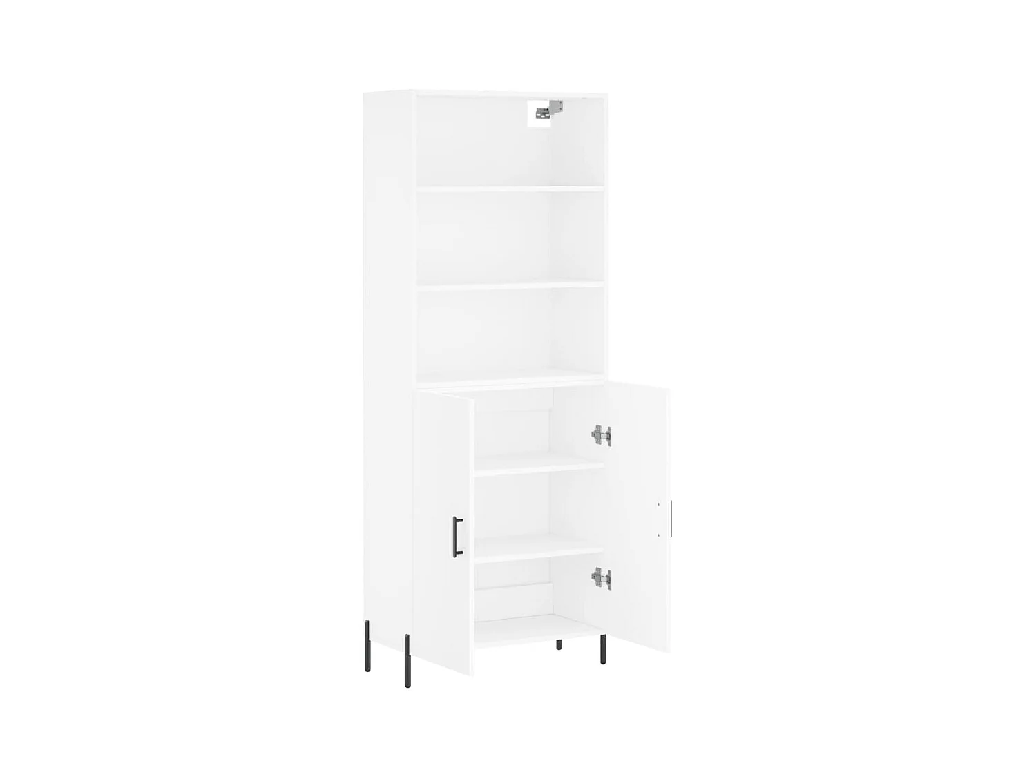 Credenza alta bianca 69,5x34x180 cm Legno ingegnerizzato