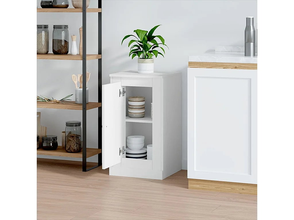 Buffet blanc 37,5x35,5x67,5 cm bois d'ingénierie