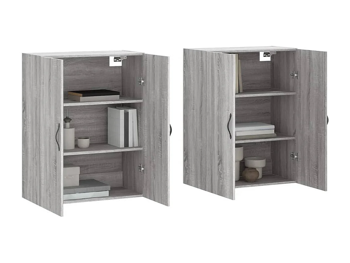Armoires murales 2 pcs sonoma gris bois d'ingénierie