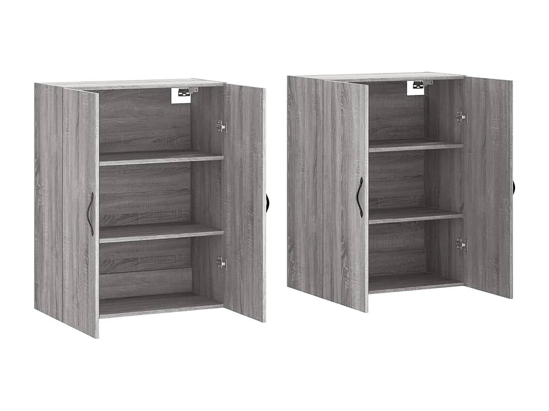 Armoires murales 2 pcs sonoma gris bois d'ingénierie