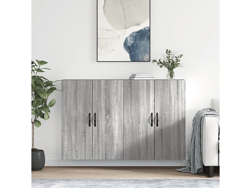 Armoires murales 2 pcs sonoma gris bois d'ingénierie