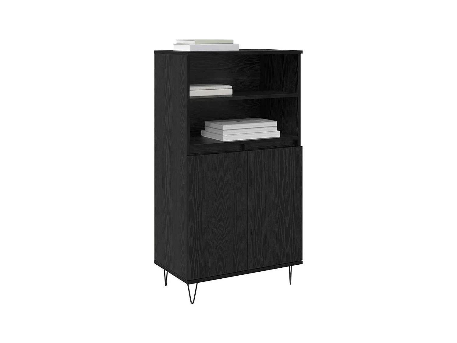 Haut Armoire Noir 60 x 36 x 110 cm Bois d'ingénierie