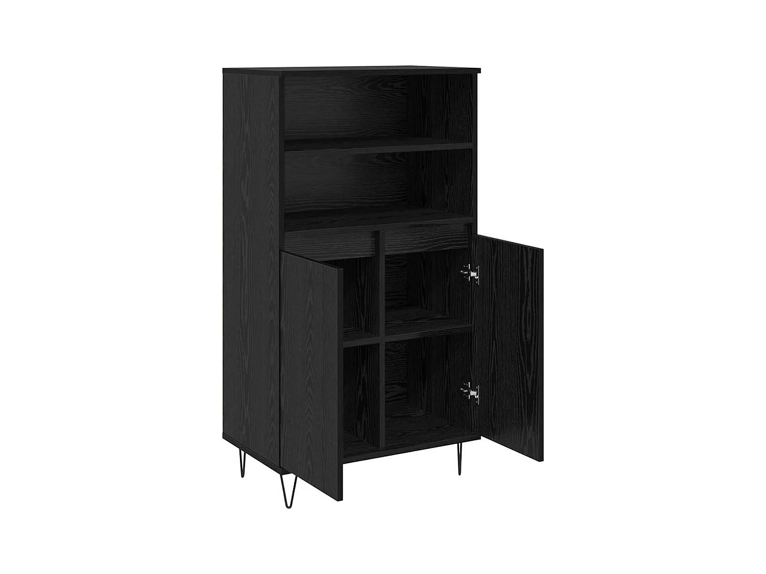 Haut Armoire Noir 60 x 36 x 110 cm Bois d'ingénierie