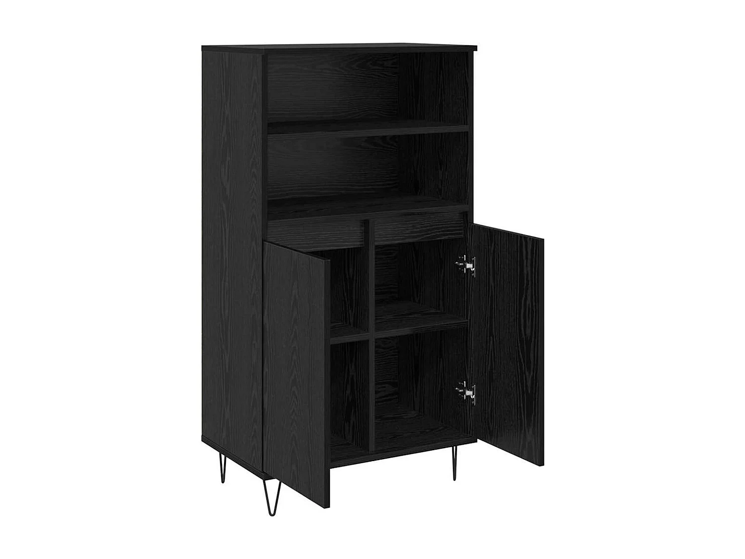 Haut Armoire Noir 60 x 36 x 110 cm Bois d'ingénierie