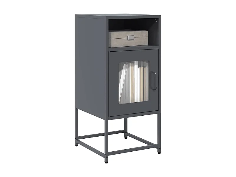 Table de chevet anthracite 36x39x78 cm acier laminé à froid