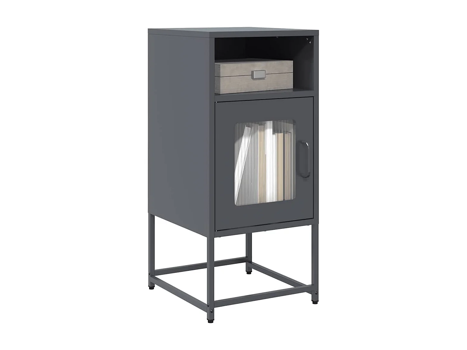 Table de chevet anthracite 36x39x78 cm acier laminé à froid