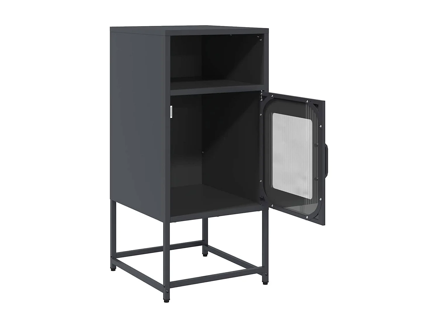 Table de chevet anthracite 36x39x78 cm acier laminé à froid