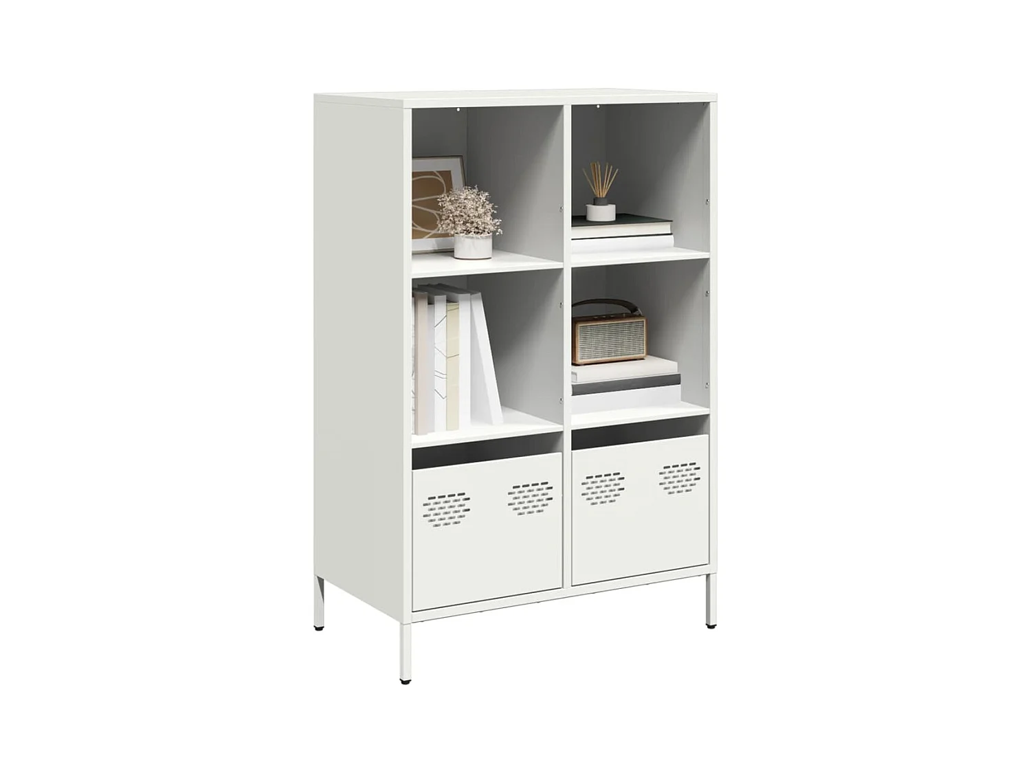 Buffet haut blanc 68x39x103,5 cm acier