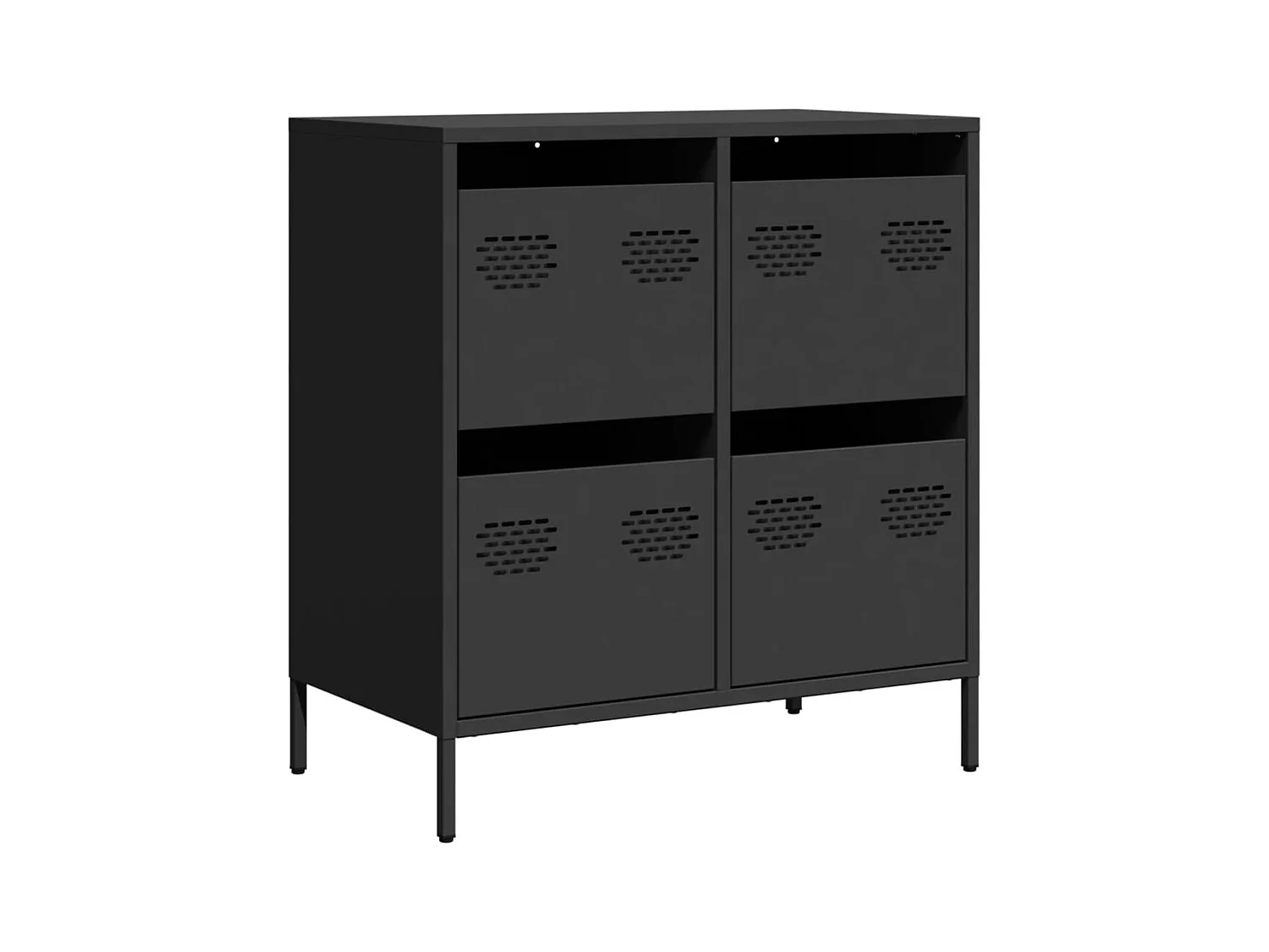 Buffet noir 68x39x73,5 cm acier laminé à froid
