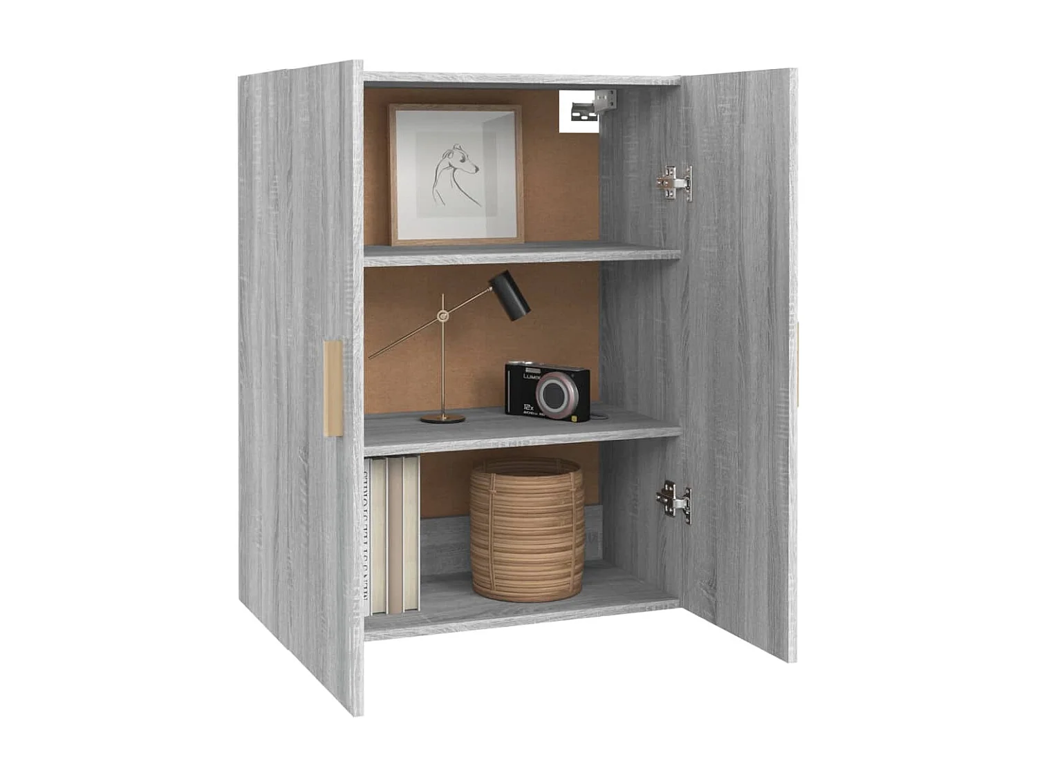 Mobiletto pensile grigio Sonoma 69,5x34x90 cm