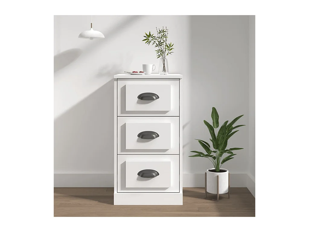 Buffet blanc 36x35,5x67,5 cm bois d'ingénierie