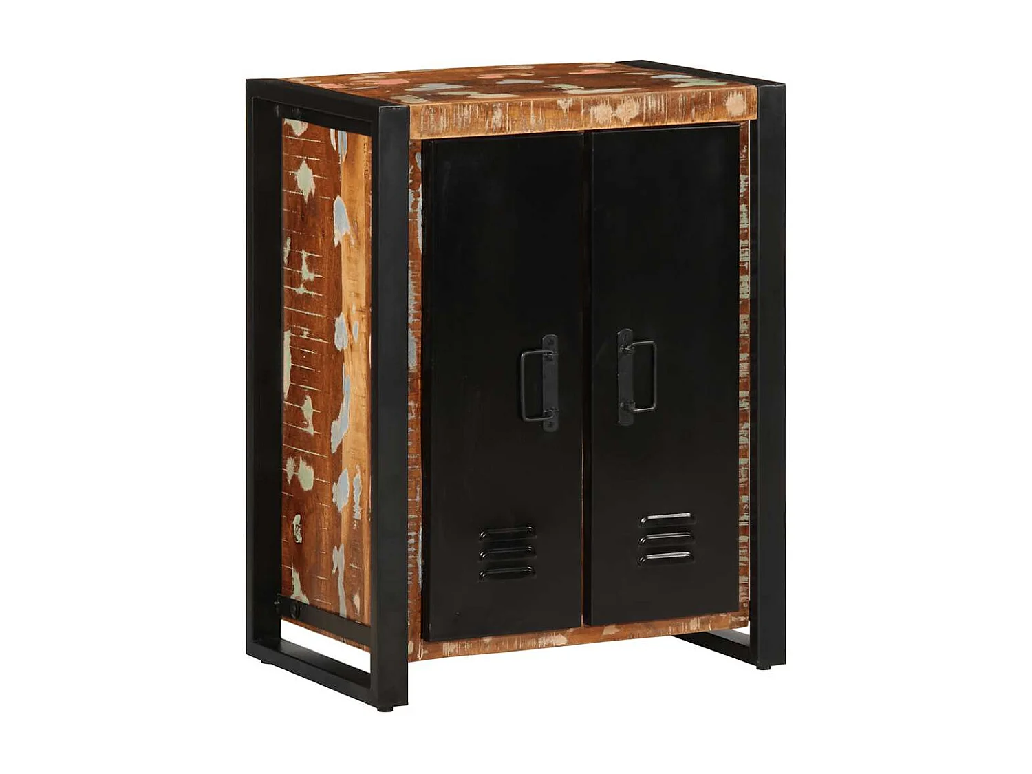 Buffet multicolore 55x35x70 cm bois massif récupération