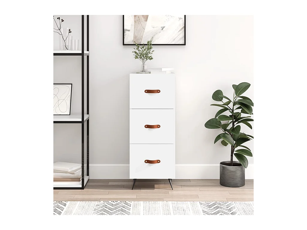 Credenza bianca 34,5x34x90 cm in legno ingegnerizzato