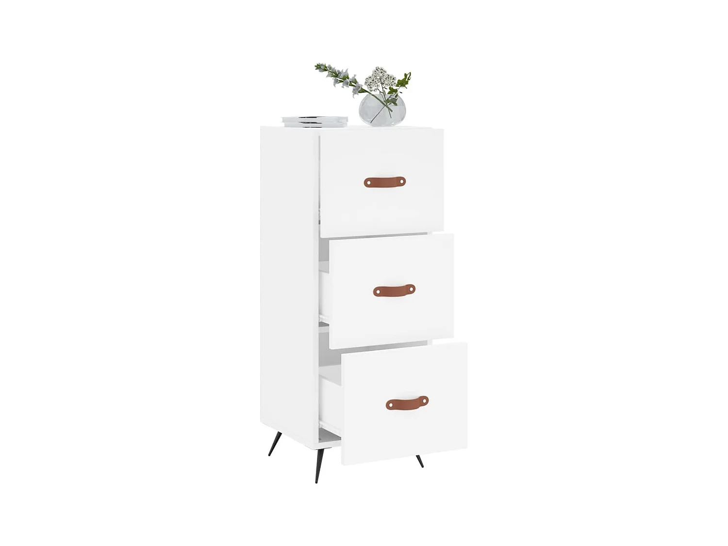 Credenza bianca 34,5x34x90 cm in legno ingegnerizzato