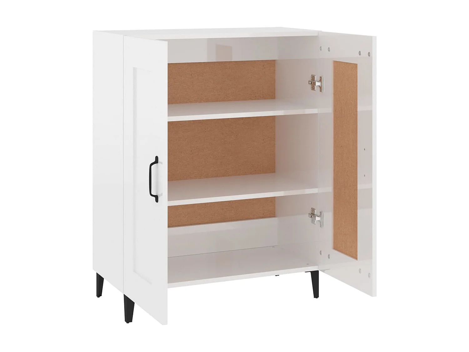 Credenza Bianco lucido 69,5x34x90 cm Legno composito