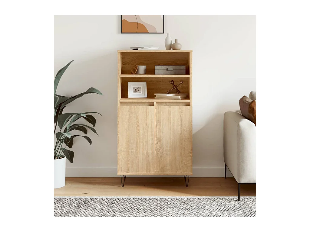 Credenza alta in rovere Sonoma 60x36x110 cm in legno ingegnerizzato