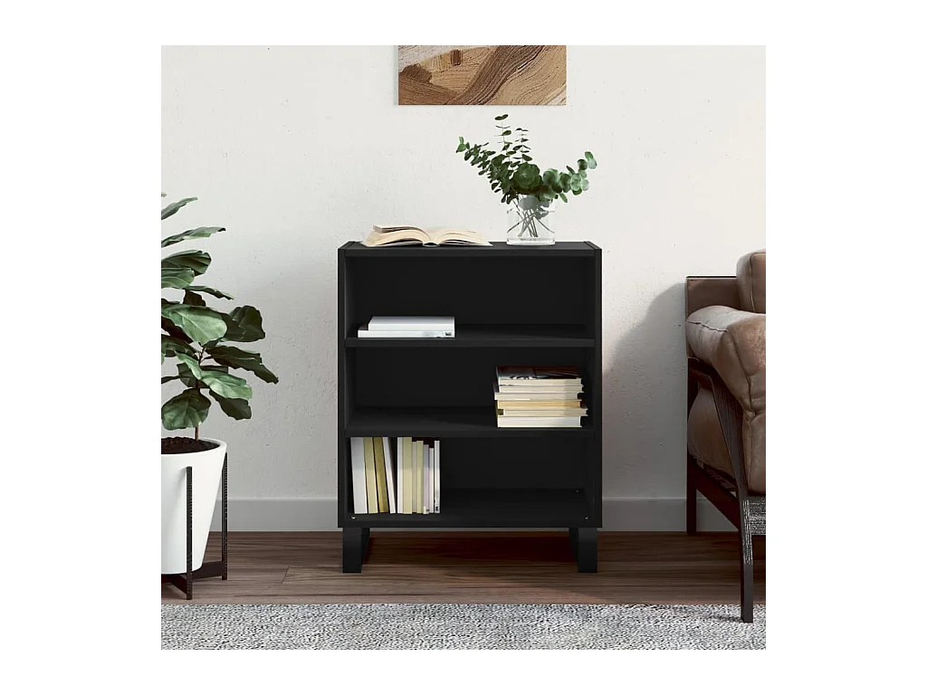 Buffet noir 57x35x70 cm bois d’ingénierie