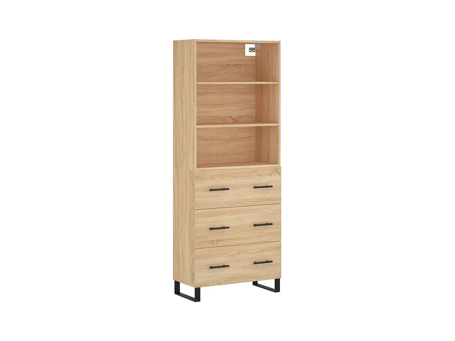 Hoog dressoir Sonoma eiken 69,5x34x180 cm Technisch hout