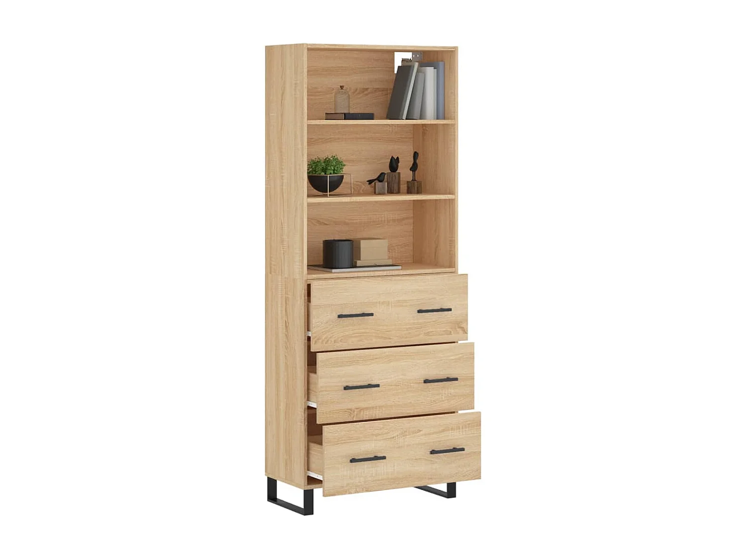 Buffet haut Chêne sonoma 69,5x34x180 cm Bois d'ingénierie