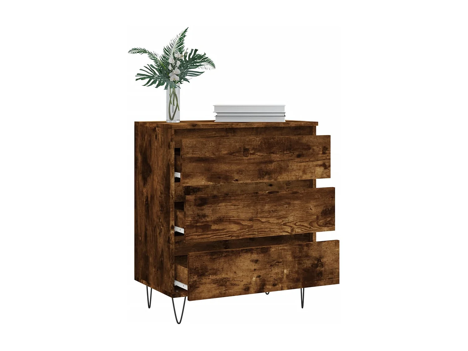 Credenza in rovere affumicato 60x35x70 cm in legno ingegnerizzato