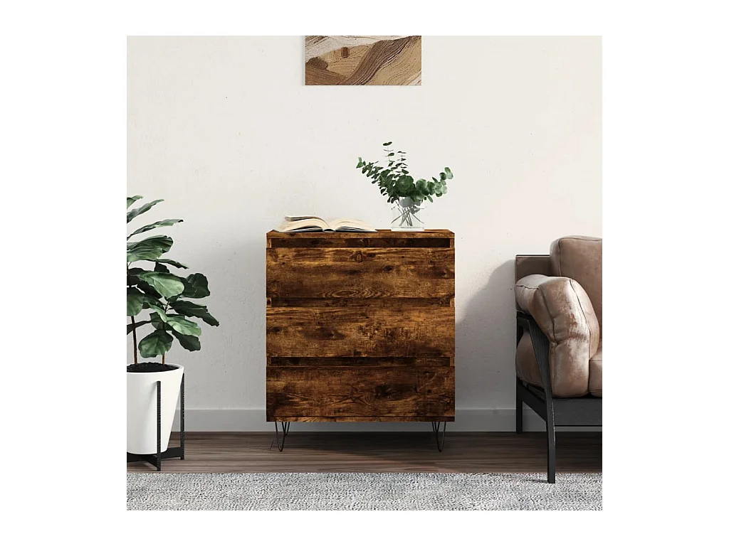 Buffet Chêne fumé 60x35x70 cm Bois d'ingénierie