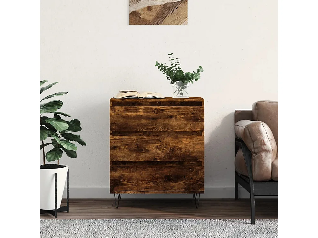 Buffet Chêne fumé 60x35x70 cm Bois d'ingénierie