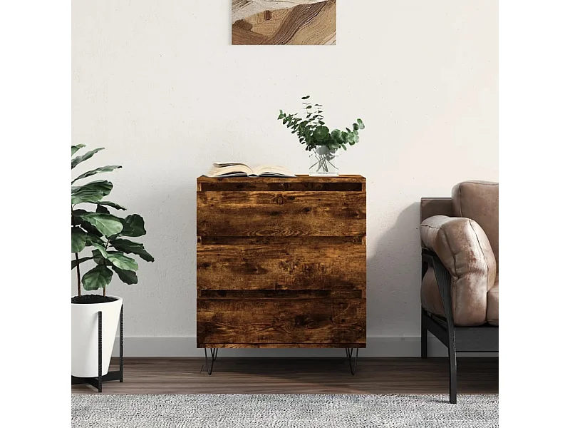 Buffet Chêne fumé 60x35x70 cm Bois d'ingénierie