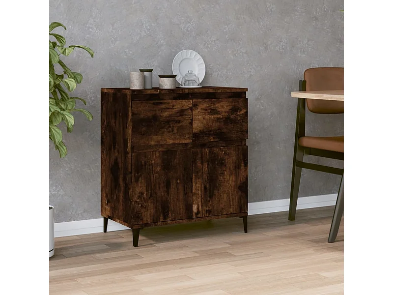 Credenza in rovere affumicato 60x35x70 cm in legno ingegnerizzato