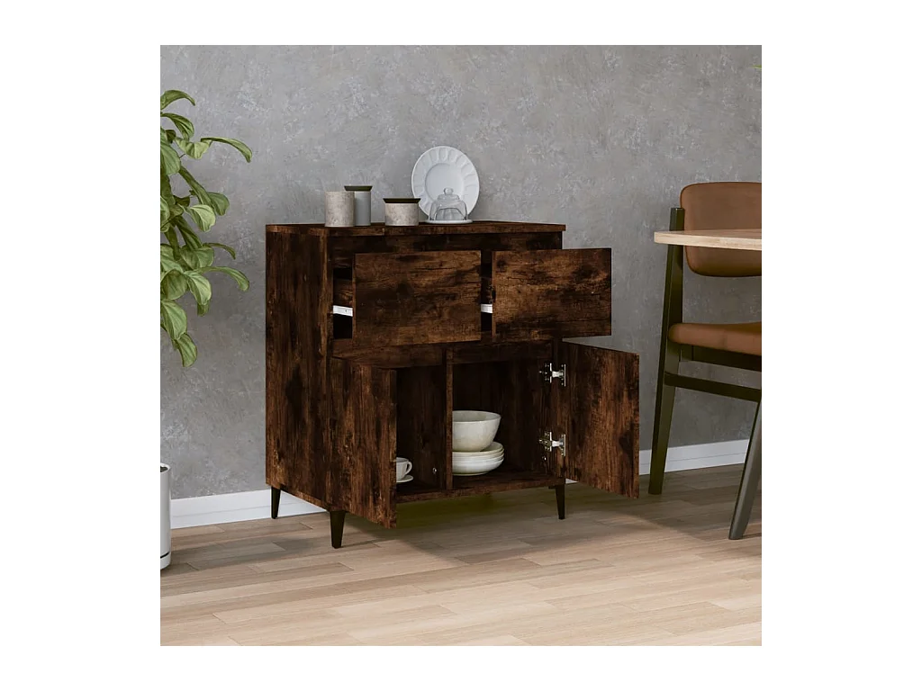Buffet Chêne fumé 60x35x70 cm Bois d'ingénierie