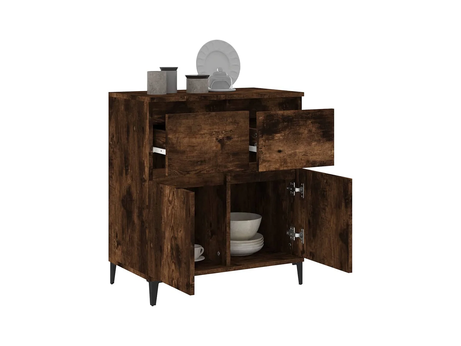 Buffet Chêne fumé 60x35x70 cm Bois d'ingénierie