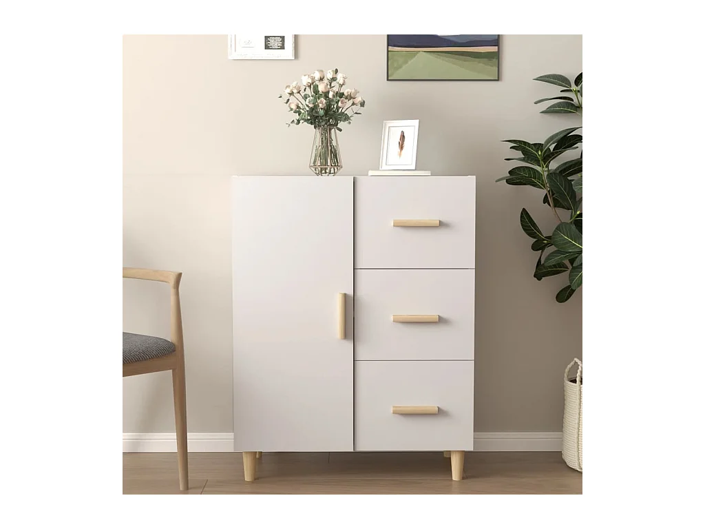 Buffet blanc 69,5x34x90 cm bois d'ingénierie