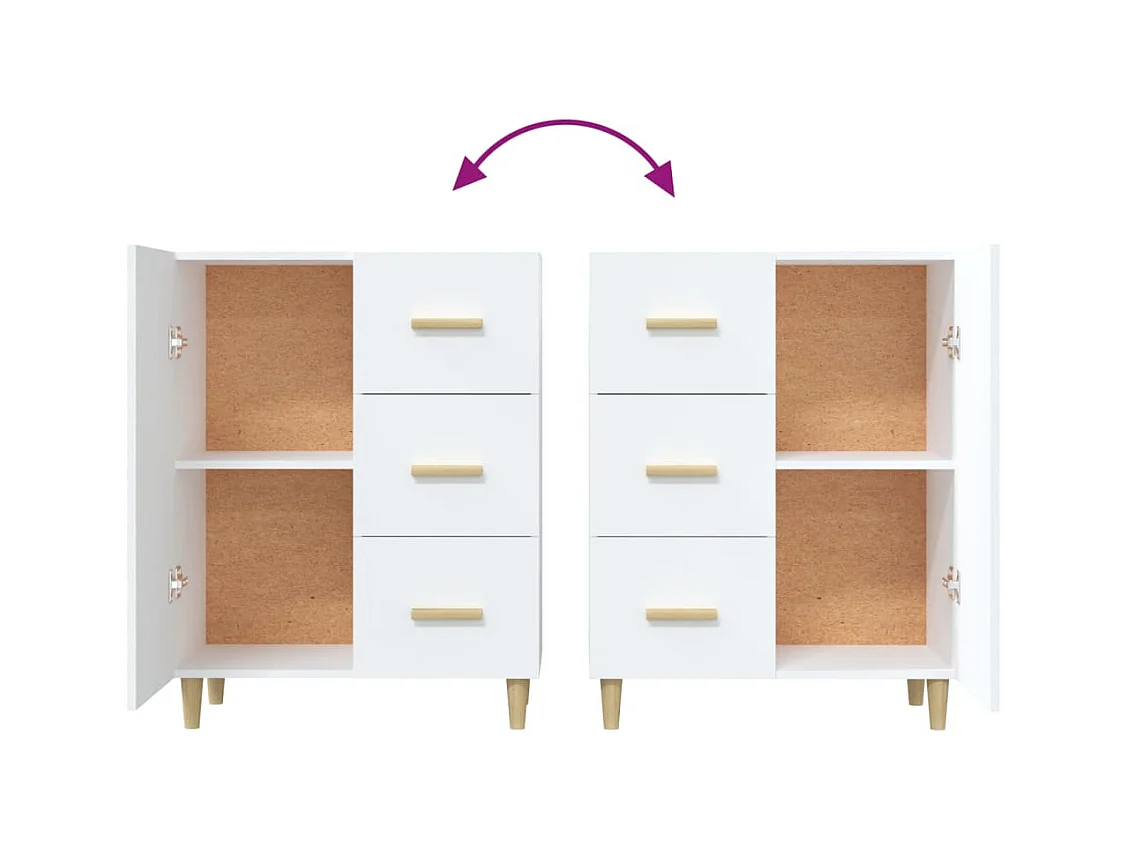 Buffet blanc 69,5x34x90 cm bois d'ingénierie