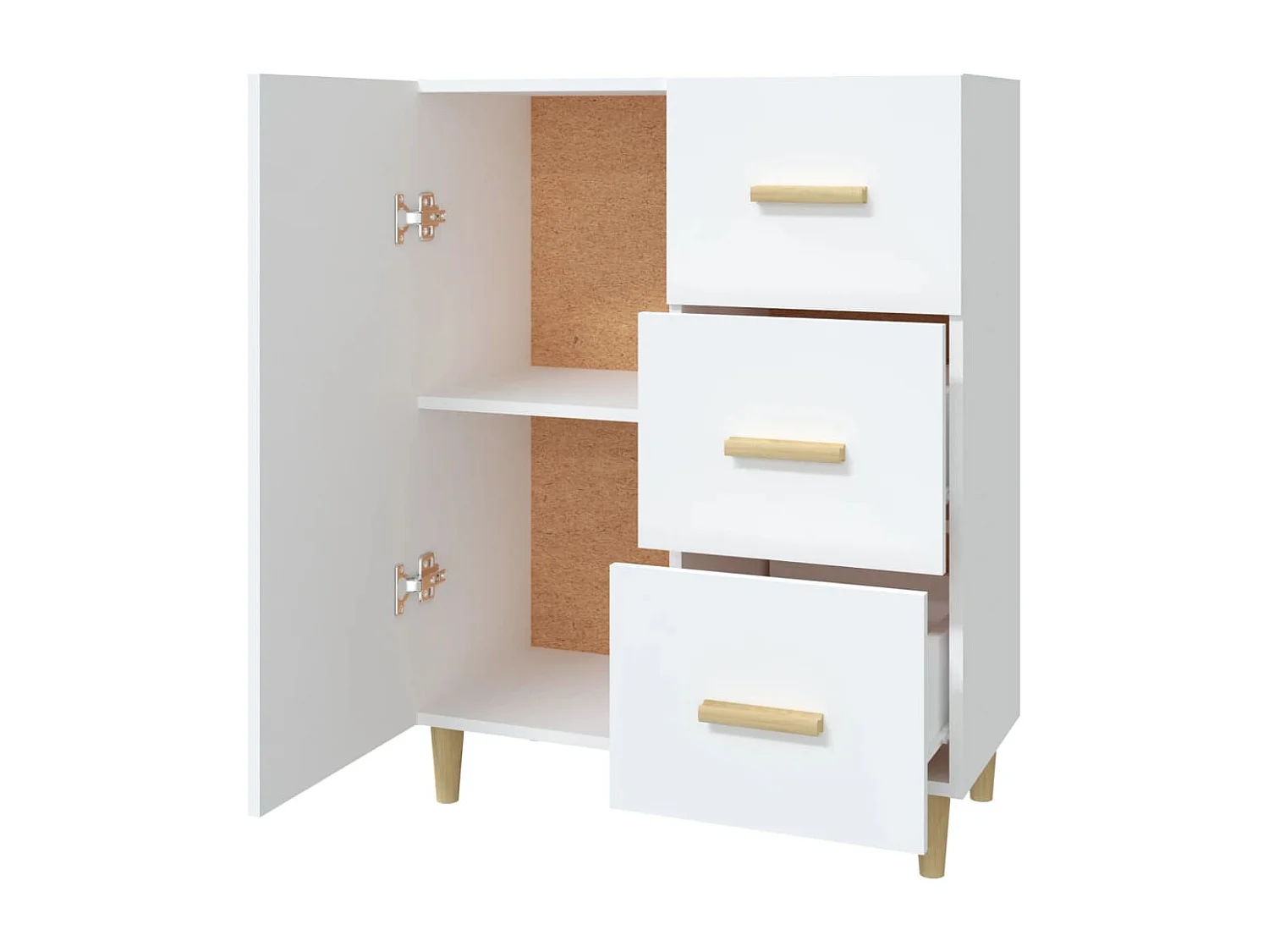 Credenza bianca 69,5x34x90 cm in legno ingegnerizzato