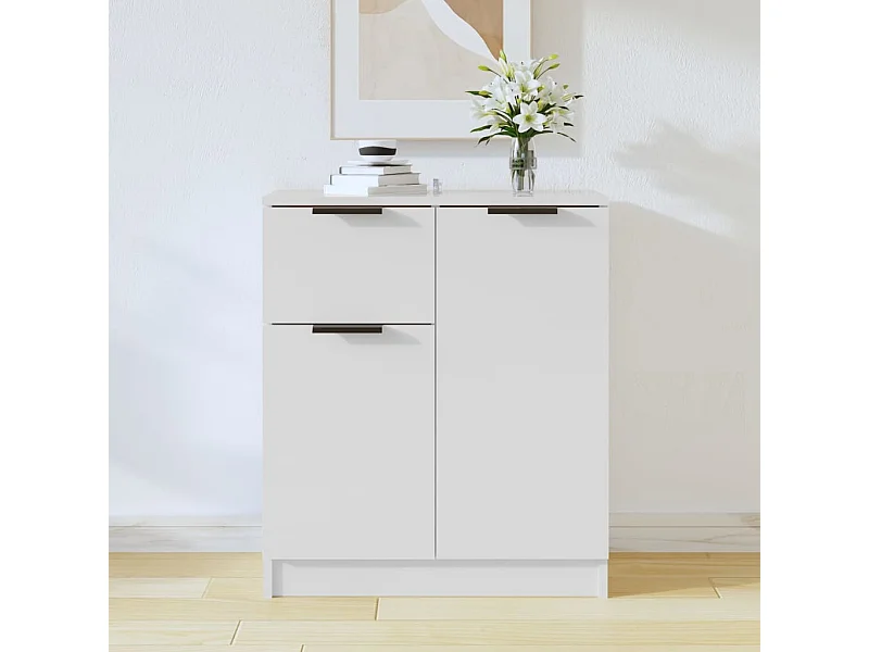 Credenza bianca 60x30x70 cm in legno ingegnerizzato