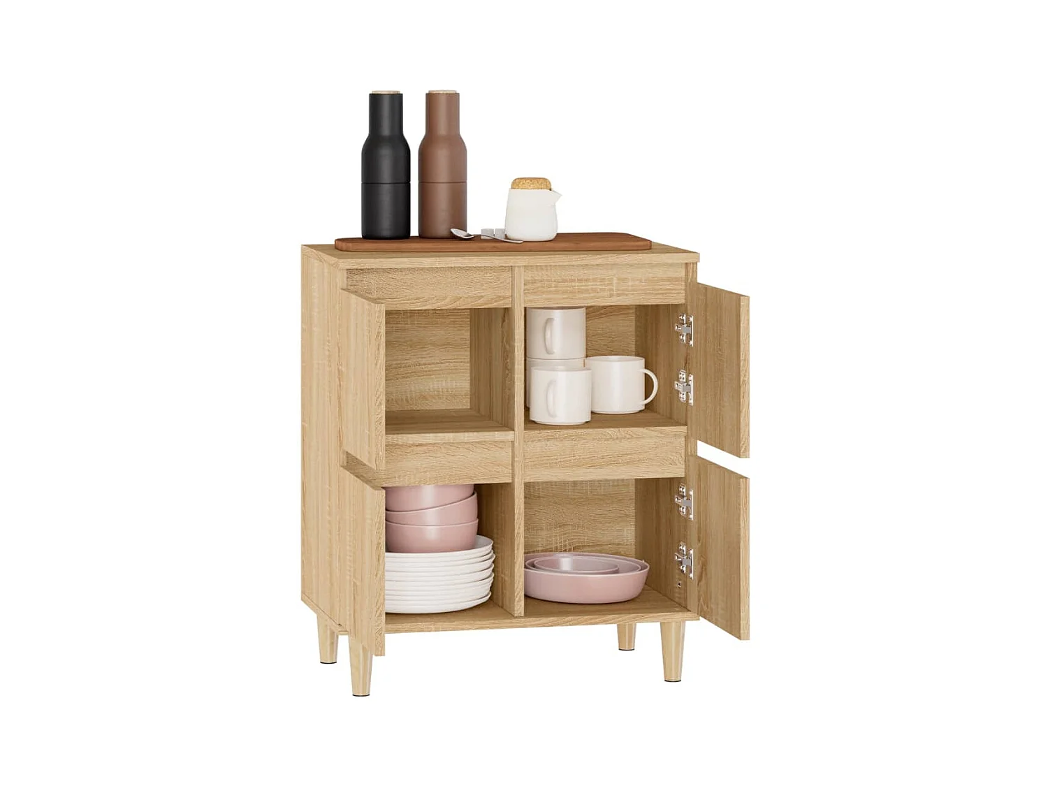 Sideboard aus Sonoma-Eiche, 60 x 35 x 70 cm, Holzwerkstoff
