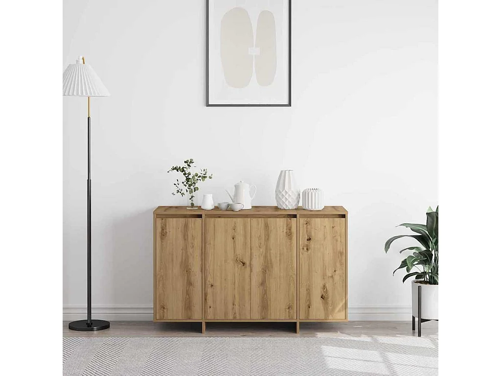 Eikenhouten dressoir Handgemaakt bewerkt hout 120 x 41 x 75 cm