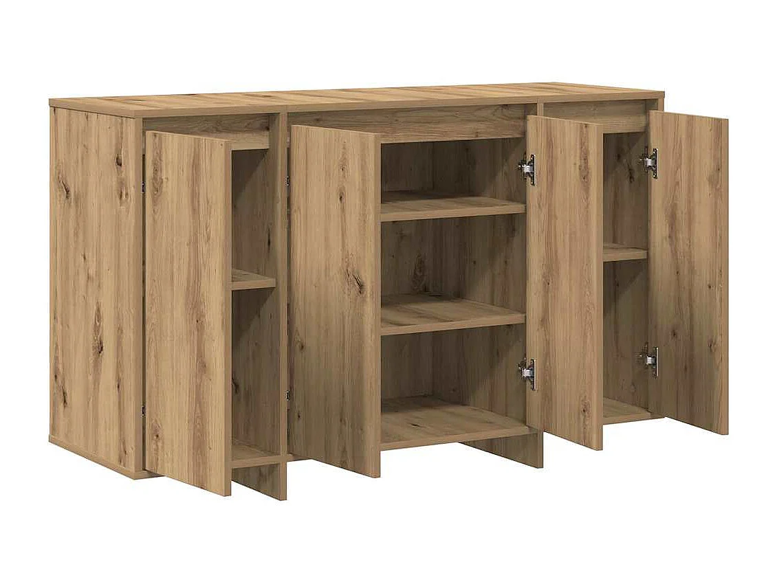Eikenhouten dressoir Handgemaakt bewerkt hout 120 x 41 x 75 cm