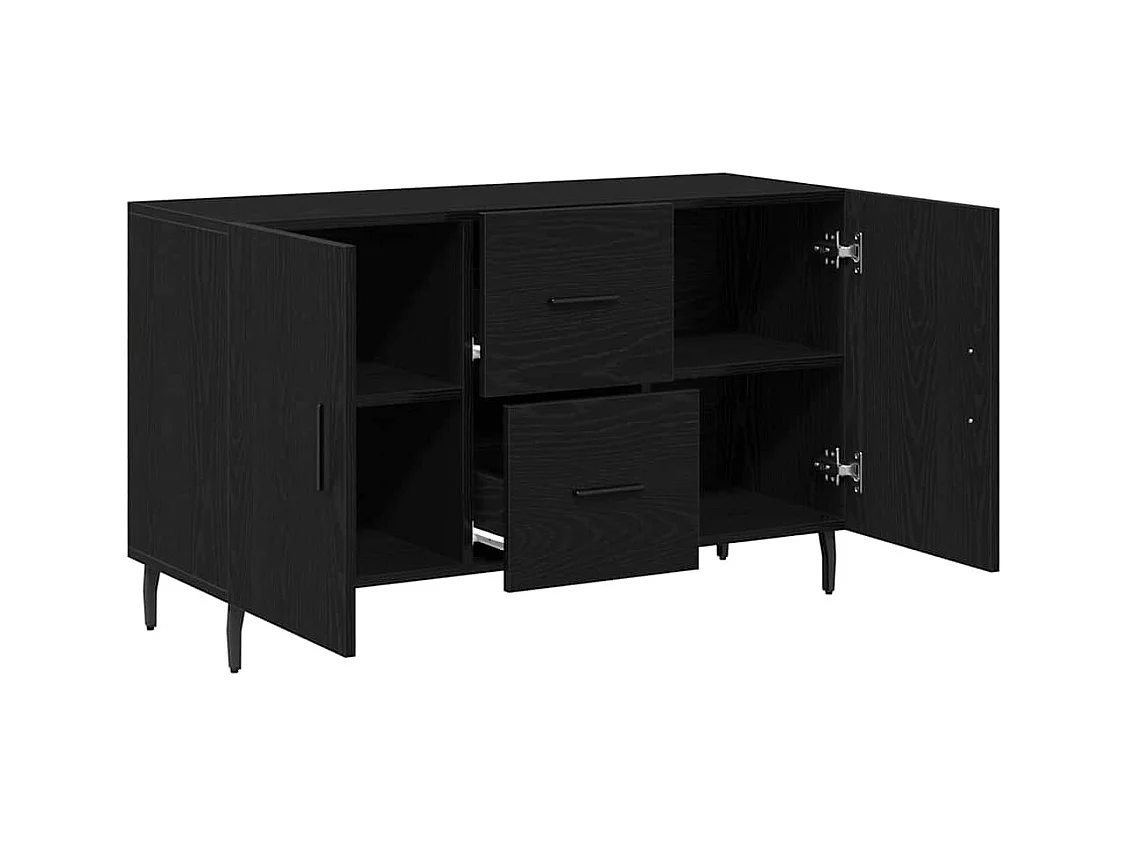 Credenza in rovere nero 100x36x60 cm in legno ingegnerizzato